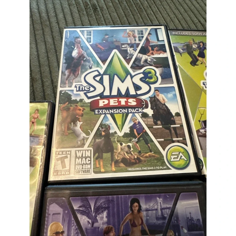 THE SIMS 3 PC Windows Mac Lot of 5, Pets, Loft, Outdoor, Late Night, Expansions